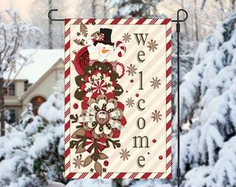 Welcome Christmas Garden Flag