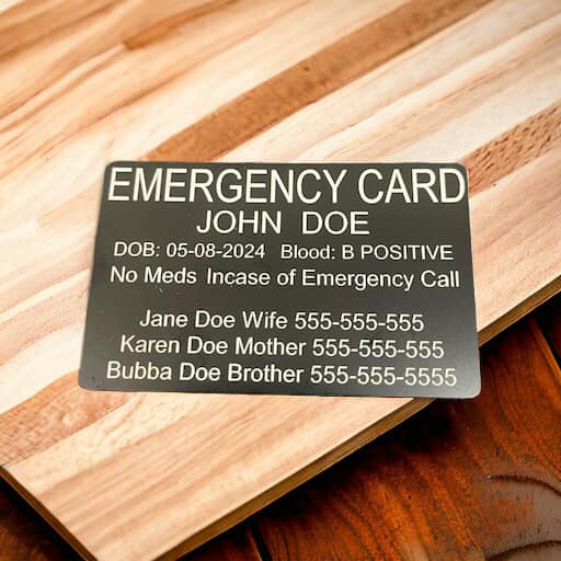 Personalized  Laser Engraved Metal Card