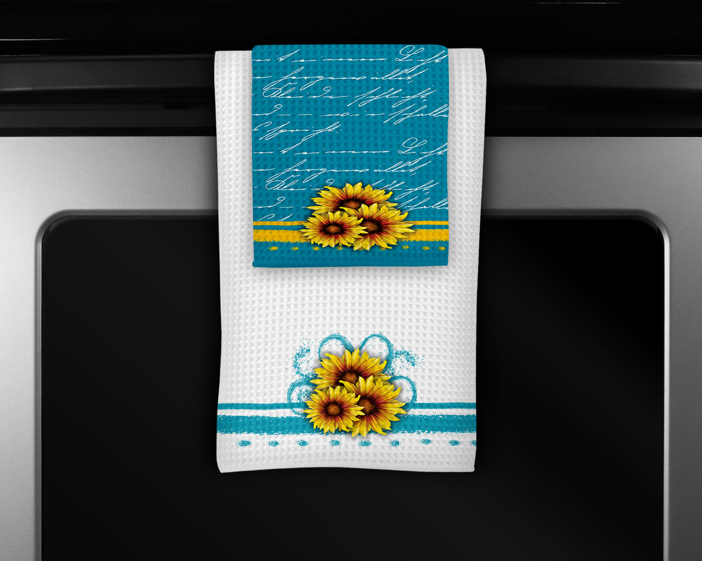 Sunflower Teal Towel Set