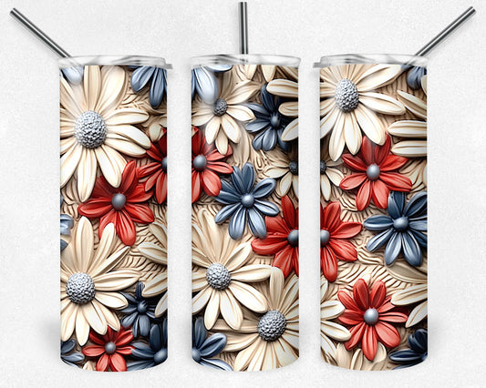 3D Patriot Flower Tumbler