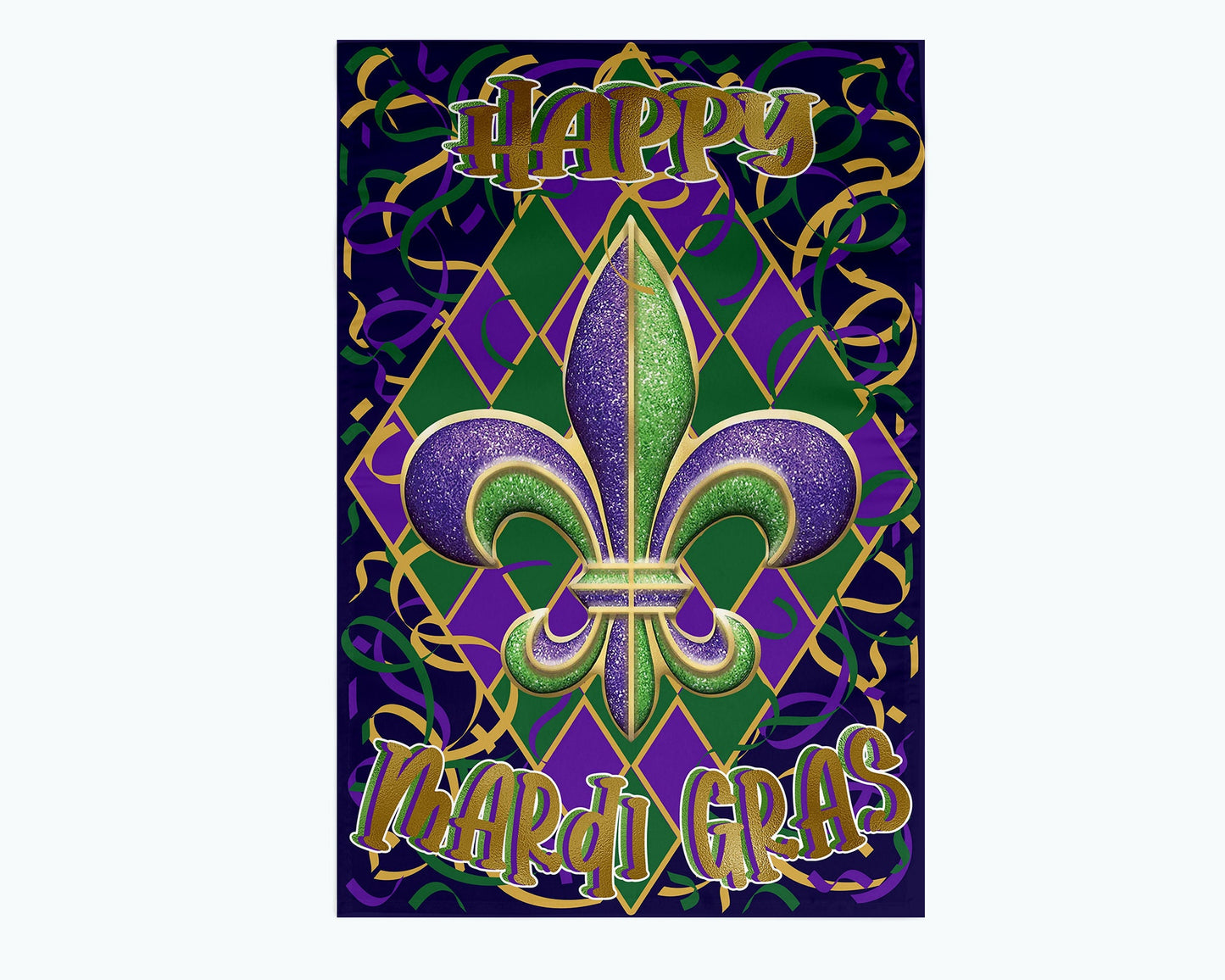 Mardi Gras Garden Flag