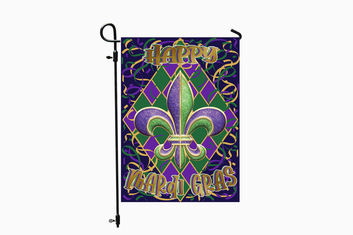 Mardi Gras Garden Flag