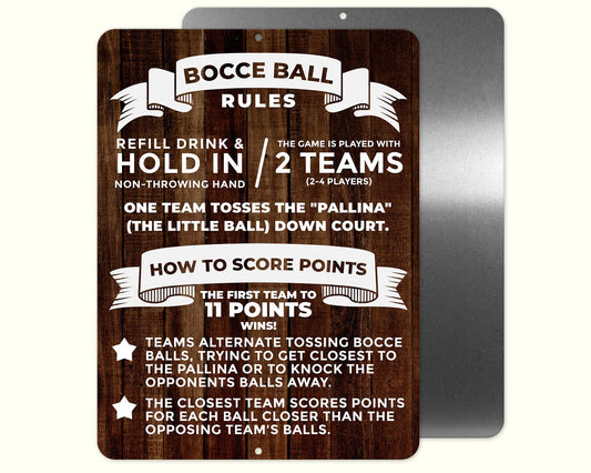 Bocce Ball Sign 12x18