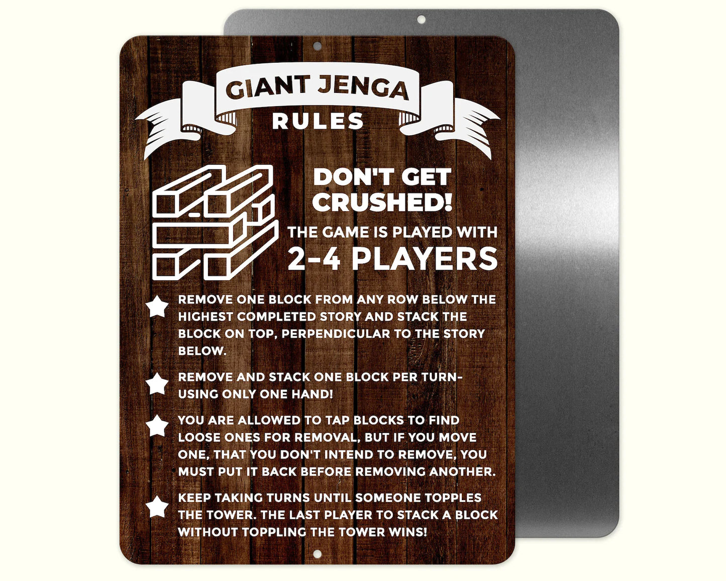 Giant Jenga Sign 12x18