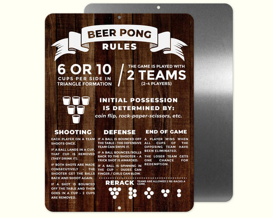 Beer Pong Sign 12x18