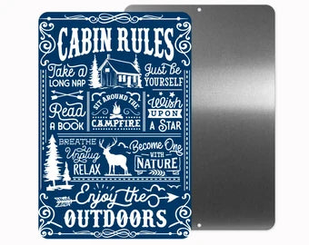 Cabin Rules Sign 12x18