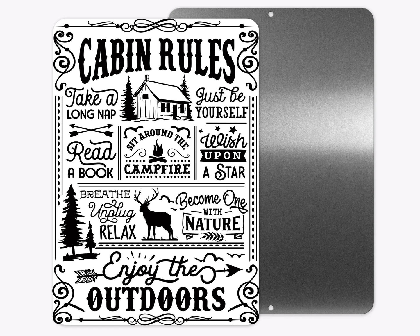 Cabin Rules Sign 12x18