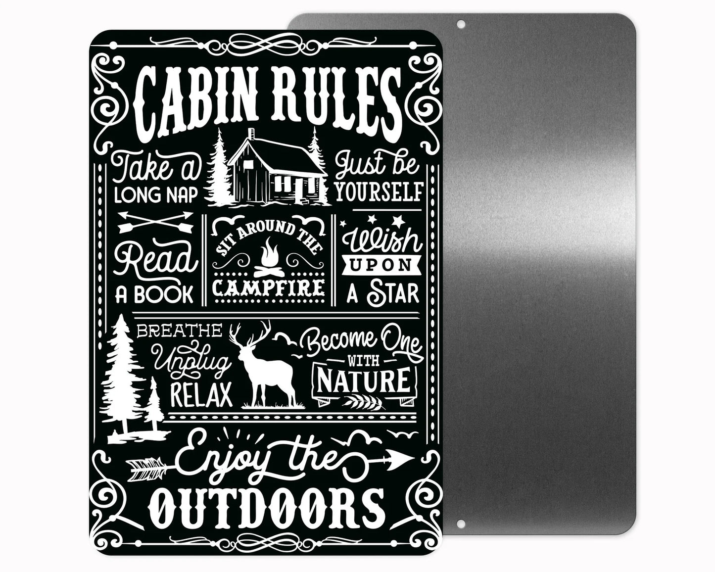 Cabin Rules Sign 12x18