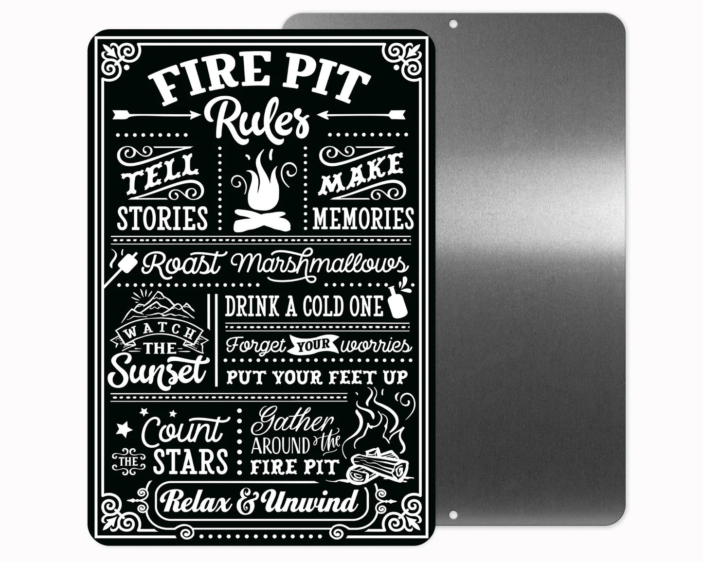 Fire Pit rule Sign 12x18