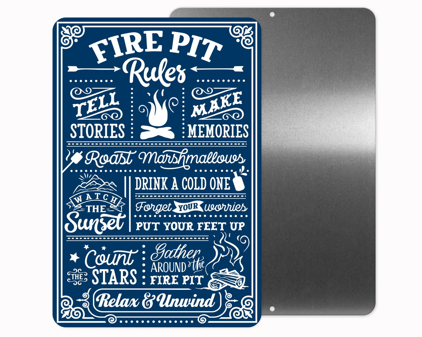 Fire Pit rule Sign 12x18