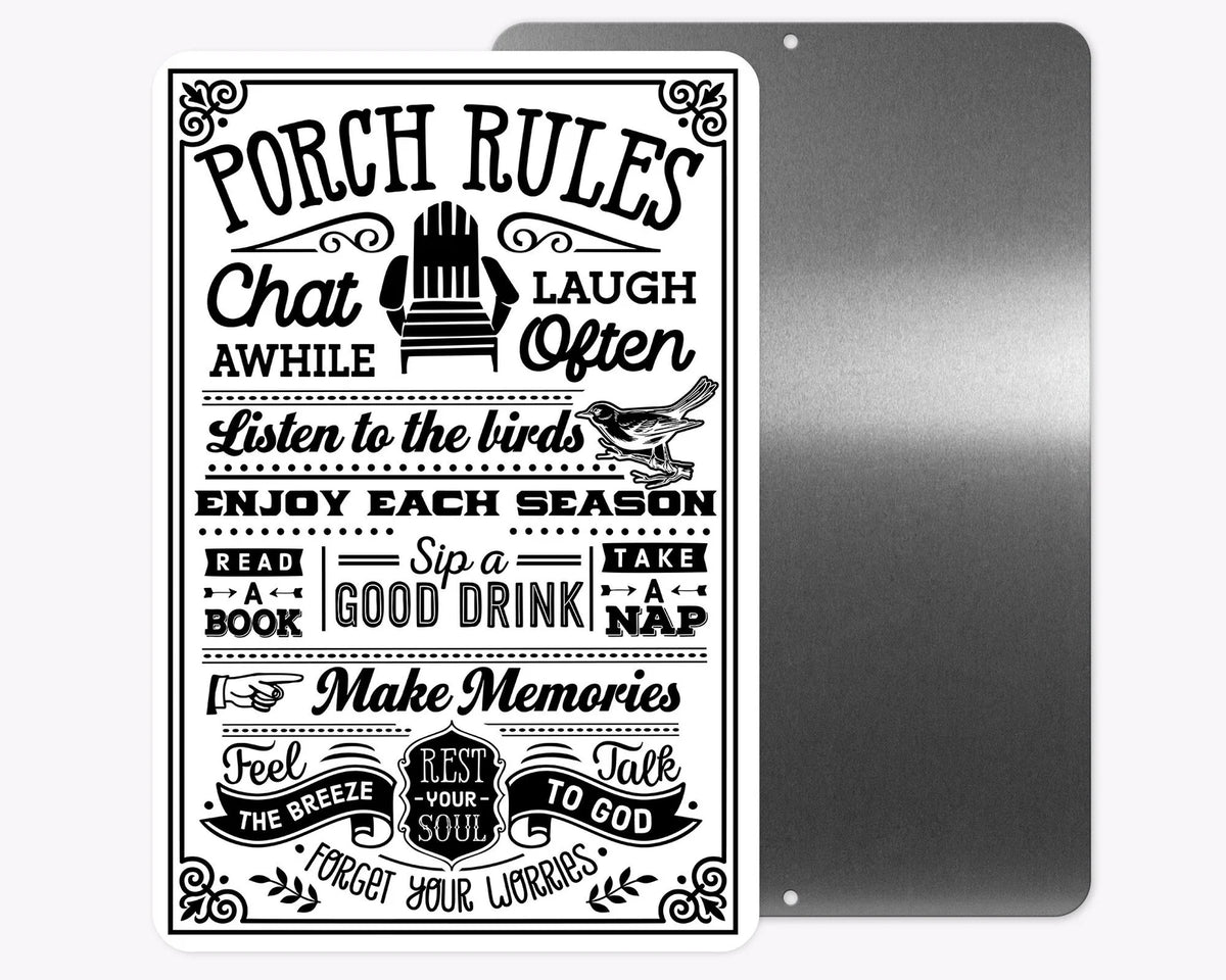 Porch Rules Sign 12x18