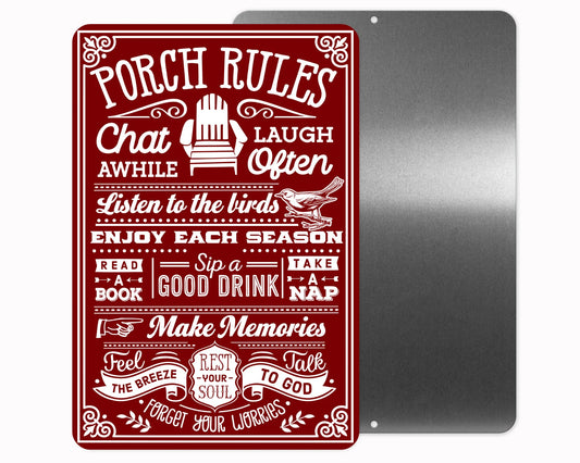 Porch Rules Sign 12x18