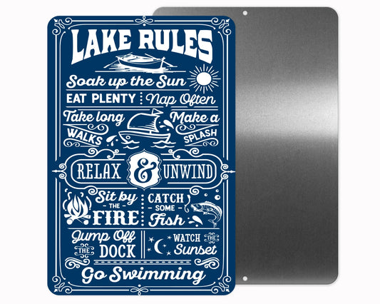 Lake Rules Sign 12x18