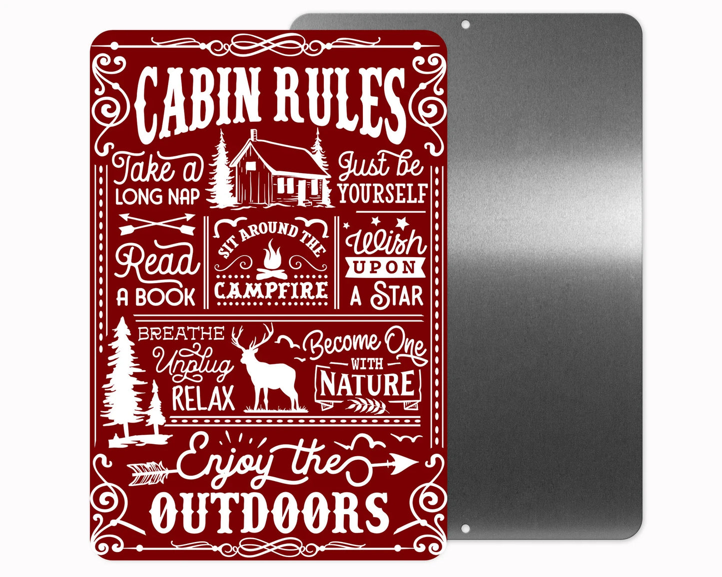 Cabin Rules Sign 12x18