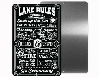 Lake Rules Sign 12x18