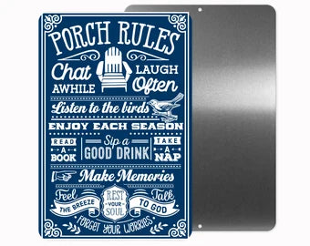 Porch Rules Sign 12x18